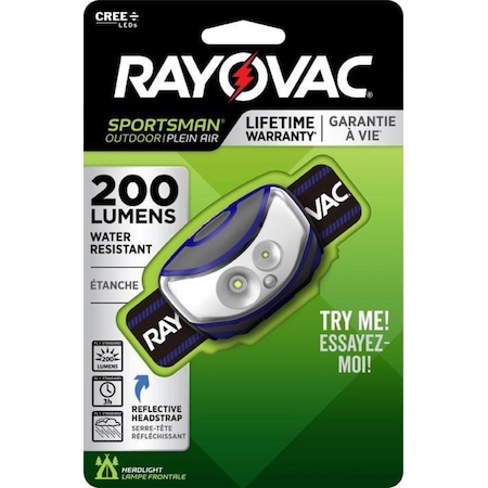 Rayovac Rayovac Sportsman 200 lm Multicolored LED Head Lamp AAA Battery SPPHL3AAA-BXT